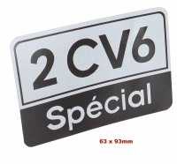citroen 2cv embleme embleem 2cv6 special als sticker zilverzwart getrouwe reproductie van het P16888 - Bild 1