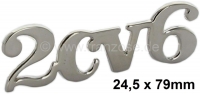 citroen 2cv embleme embleem opschrift 2cv6 verchroomd reproductie van metaal bevestiging pin 3 5 mm P16863 - Bild 1