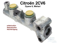 Citroen-2CV - Hoofdremcilinder, LHM remsysteem. Dubbel circuit remsysteem. Reproductie. Geschikt voor Ci