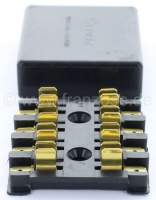 Renault - Zekeringkast met deksel. Kleur zwart. Voor 4 glaszekeringen. Replica. Aansluiting: platte 