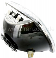 Alle - Koplampinzetstuk, hoekig, voor metalen koplamphuis. Geschikt voor Citroen 2CV met vierkant