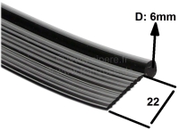 citroen 2cv lichaamsafdichtingen spatbordbies zwart universele pasvorm meter door klant P19038 - Bild 1