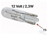 Lamp 12 volt, 2,3 watt, T5-basis. Geschikt voor zijknipperlicht 14660.