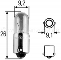 Peugeot - Lamp 12 Volt. 2 Watt, Ba 9s lampvoet. (Instrumentenverlichting 2CV, ID19, HY, Peugeot 504)