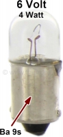 Lamp 6 Volt, 4 Watt. Stopcontact Ba9s / Zijrichtingaanwijzer parkeerlichten