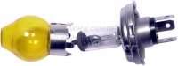 Citroen-2CV - Lamp 6V, H4 met Bilux lampvoet, 55/60 watt, in wit, met amberkleurige lampvoet. De lamp ka