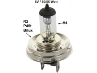 citroen 2cv lichtbron gloeilampen 6 12 volt lamp 6v h4 met bilux lampvoet 55 60 watt P14461 - Bild 1