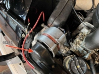 Citroen-2CV - Afdekking motorventilatorhuis dynamo. Geschikt voor Citroen 2CV6. (Deksel bovenop motorven