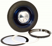 Citroen-2CV - Set wielsierringen (4x) + whitewall ringen (4x). Geschikt voor Citroen 2CV.