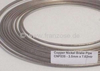 Citroen-2CV - Rem + hydraulische leiding. Diameter: 3,5 mm. Lengte: 7,62m. Materiaal: Kunifer (koper-nik