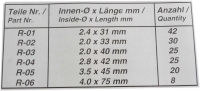 Citroen-2CV - Assortiment veerpennen, 150 stuks. 6 gangbare maten, 2,4 x 31 mm, 2,0 x 33 mm, 2,0 x 40 mm