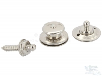 Citroen-2CV - Loxx drukknoop. Bovenste deel op stof. Geniaal eenvoudige snelspanoplossing uitgevonden in