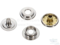 Alle - 2CV, oprolbaar dak, drukknop compleet, voor klinken. Universele pasvorm.