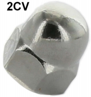 2CV, voorspatbord, roestvrijstalen dopmoer. Om het voorspatbord aan de dorpel