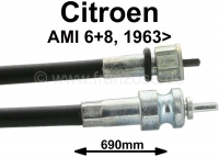 citroen 2cv snelheidsmeterkabels speedokabel voor ami 6 8 uit 1963 lengte 690mm nr ay5213c P10247 - Bild 1