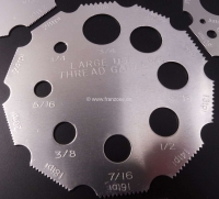 Peugeot - Schroefdraadmeters, in een nieuwe, eenvoudige vorm. Bestaande uit 4 aluminium draadmeters.