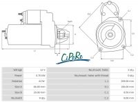 Citroen-2CV - Startmotor, geschikt voor Citroen 2CV6. Nieuw onderdeel! 9 tanden. 12 volt. Geïnstalleerd
