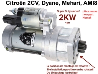citroen 2cv startmotor super duty starter 2kw geschikt voor 2cv6 ak dyane mehari ami8 deze P14691 - Bild 1