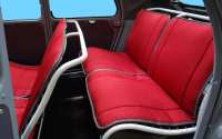 Citroen-2CV - 2CV oud, stoelhoes hangmat rood gestreept (Bayadère Rouge). Per stuk. Past voor + achter.