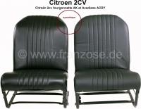 citroen 2cv stoelhoezen voor stoelhoes voorstoel 2x links rechts symmetrisch kunstleer zwart P18315 - Bild 1