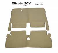 citroen 2cv tapijtsets vloermatten tapijtset velours kleur beige rand 2 delig bedekt P18293 - Bild 1
