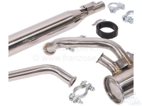 Citroen-2CV - 2CV6, roestvrijstalen uitlaatsysteem, compleet met voordemper. Met ABE. Voor Citroen 2CV6.