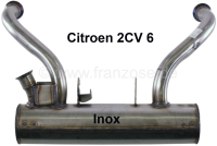 Citroen-2CV - 2CV6, roestvrijstalen voordemper! Roest nooit meer! Geschikt voor Citroen 2CV6.