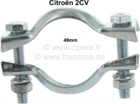 2CV6, uitlaat voordemper klem 49mm (uitlaatklem), voor overgang spruitstuk naar