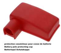 Beschermkap voor batterijaansluiting van rubber. Kleur: rood. Lengte: 52mm