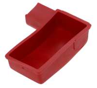 Citroen-2CV - Beschermkap voor batterijaansluiting van rubber. Kleur: rood. Lengte: 52mm. Breedte: 35 mm