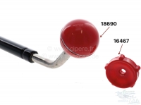 Citroen-2CV - Pookknop (kogel), gemaakt van kunststof met sierring! Kleur rood. Geschikt voor Citroen 2C