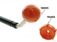 Citroen-2CV - Pookknop (kogel), gemaakt van kunststof met sierring! Kleur oranje. Geschikt voor Citroen 