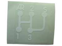 Citroen-DS-11CV-HY - Schakelschema sticker, kleur wit. Geschikt voor Citroen 2CV vanaf modeljaar 04/1963.