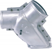 Citroen-2CV - 2CV, aansluitstuk kachelslang (groot, met klep), midden (vastgelast aan het schutbord). Ge