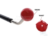 Citroen-2CV - Knop voor het openingsmechanisme van de ventilatorklep. Kleur rood, gemaakt van hard plast