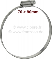 Slangklem 70 - 90mm. Geschikt voor de uitlaatluchtslang, voor Citroen 2CV4 +