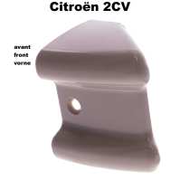 Citroen-2CV - Hoek voorbumper, voor Citroen 2CV6 (plastic hoek vooraan). Kleur grijs. Zeer goede reprodu
