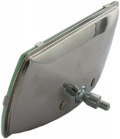 Alle - Verchroomde binnenspiegel. Afmetingen ongeveer: 125 x 55 mm. De spiegel heeft geen beugel,