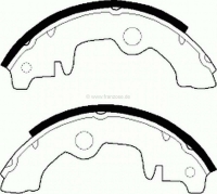 Renault - Remschoenen achter (1 set). Remsysteem: Bendix. Geschikt voor Renault R4, R5. Citroën Vis