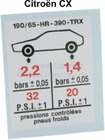 citroen banden velgen luchtdruk sticker voor trx 190 65 hr 390 geschikt P43136 - Bild 1