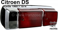 Citroen-DS-11CV-HY - Achterlicht rechts (compleet). Kleur: verchroomde behuizing. Geschikt voor Citroen DS Pall