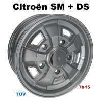 Peugeot - Aluminium velg voor Citroen DS + SM. Deze aluminium velg is geïnspireerd op de originele 