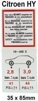 citroen ds 11cv hy banden velgen luchtdruk sticker voor 19x400 geschikt P44885 - Bild 1