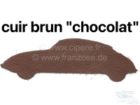 Citroen-DS-11CV-HY - Motortunnelbekleding, geschikt voor Citroen HY. Bruin leder. Gebogen stiksels.