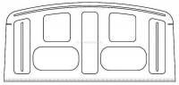 Citroen-DS-11CV-HY - Bovenste achterpaneel voor bestuurderscabine. Geschikt voor Citroen HY Pick Up. Of. Nr. HP