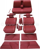 Citroen-DS-11CV-HY - DS Pallas, compleet interieur in ruil. Wijnrood leer. Bestaande uit: 2x voorstoelen, 1x ac