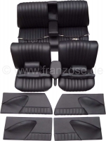 Citroen-DS-11CV-HY - DS Pallas, compleet interieur in ruil. Zwart leder. Bestaande uit: 2x voorstoelen, 1x acht