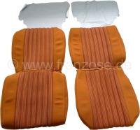 Citroen-DS-11CV-HY - DS Pallas, stoelhoezen voor + achter, Citroen DS Pallas, kleur oker (vieil of) gestreept (