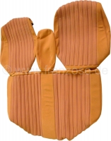 Citroen-DS-11CV-HY - DS Pallas, stoelhoezen voor + achter, Citroen DS Pallas, kleur oker (vieil of) gestreept (