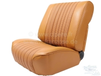 Citroen-DS-11CV-HY - DS Non Pallas, stoelhoezen voor + achter, Citroen DS, kunstleer lichtbruin (fawn). Citroen